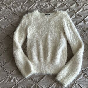White Zara Eyelash Sweater